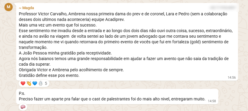 Depoimento real de participante sobre o Congresso