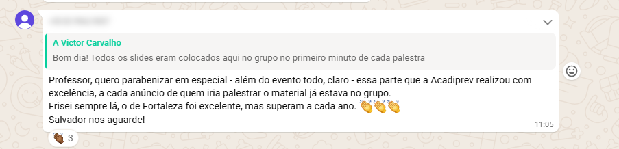 Depoimento real de participante sobre o Congresso