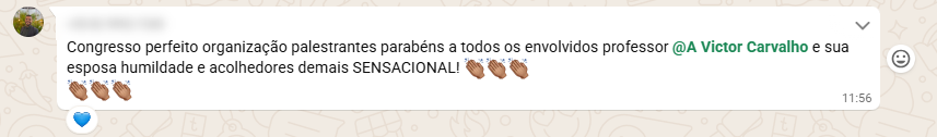 Depoimento real de participante sobre o Congresso