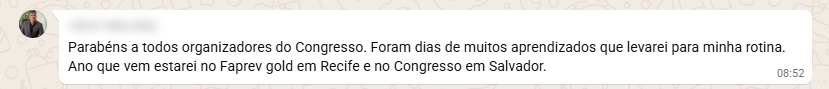 Depoimento real de participante sobre o Congresso
