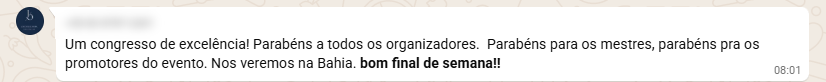 Depoimento real de participante sobre o Congresso